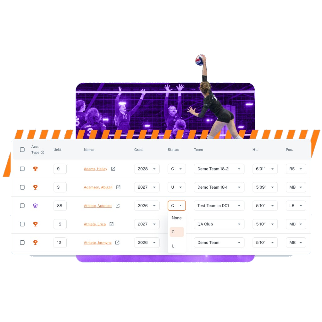 Club director bulk editing athlete profile information